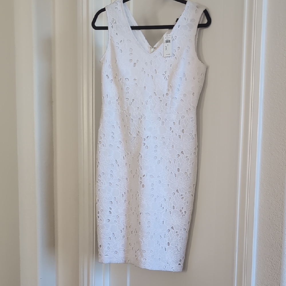 Banana Republic Factory White Lace Midi Dress